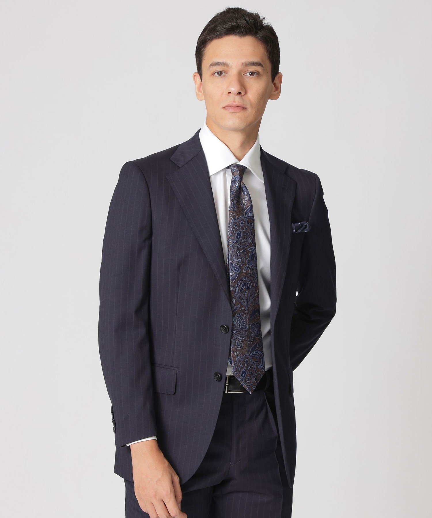 Paul Stuart 【BAKER MODEL】フェードストライプ柄スーツ ポール・スチュアート スーツ・フォーマル セットアップスーツ ネイビー【送料無料】