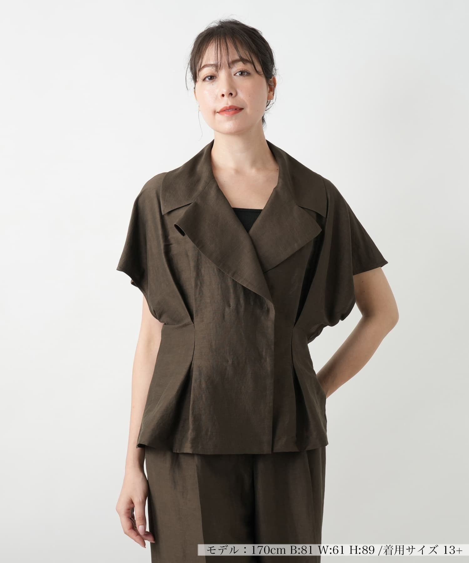 Leilian PLUS HOUSE 【店頭人気】ワイドカラージャケット【BOURGE】 レリアン プラスハウス ジャケット・アウター テーラードジャケット・ブレザー ベージュ