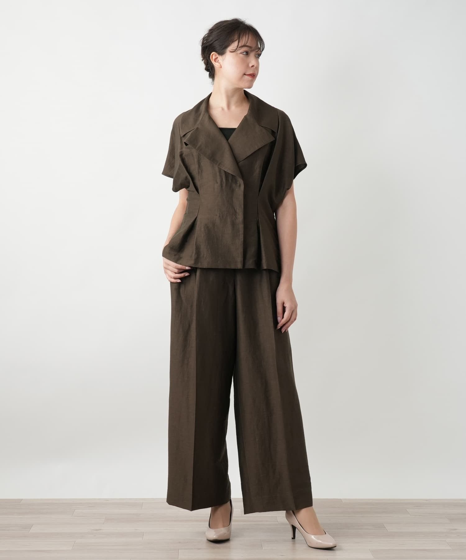 Leilian PLUS HOUSE 【店頭人気】ワイドカラージャケット【BOURGE】 レリアン プラスハウス ジャケット・アウター テーラードジャケット・ブレザー ベージュ