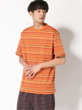 【SALE/50%OFF】BEAMS MEN BEAMS PLUS / ジャガード ボーダー ポケット Tシャツ ビームス メン カットソー Tシャツ ネイビー オレンジ【送料無料】