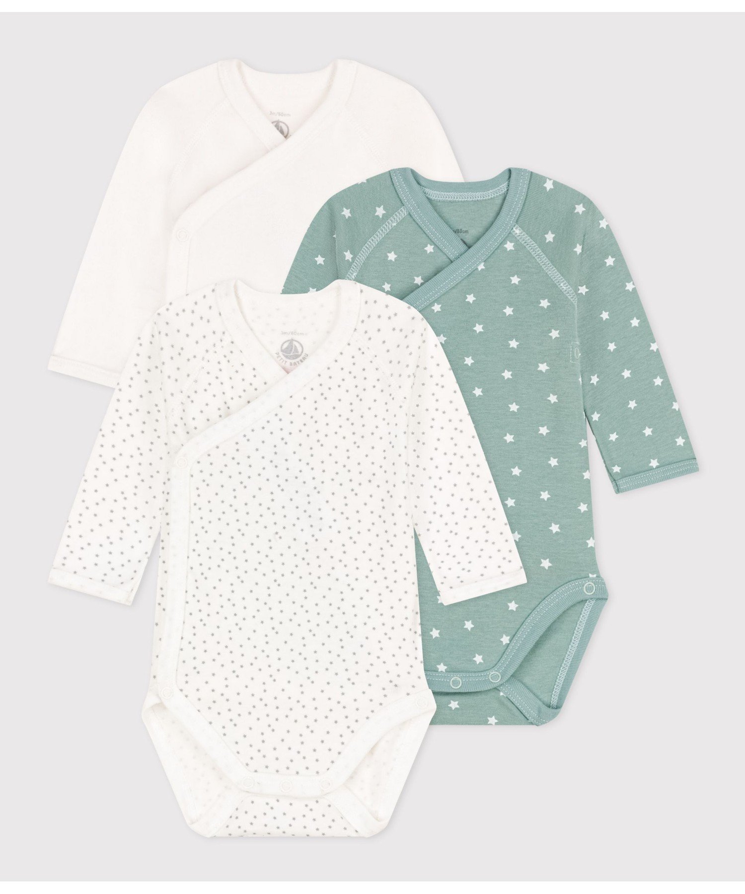 【SALE／10%OFF】PETIT BATEAU 長袖あわせボディ3枚組 プチバトー マタニティウェア・ベビー用品 ベビー肌着・新生児服【送料無料】