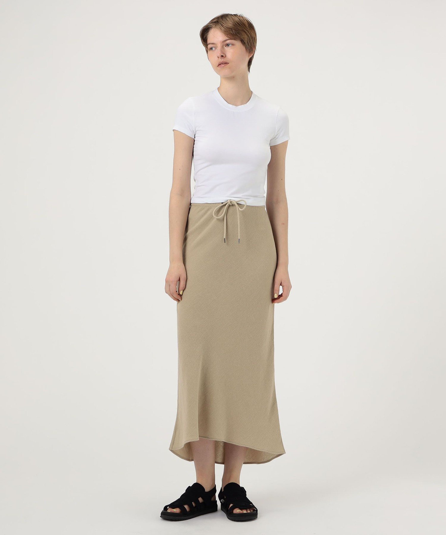 JAMES PERSE コットンポリエステル クロップドTシャツ WMTP3926 トゥモローランド トップス カットソー・Tシャツ ブラック ホワイト【送料無料】