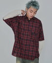 【SALE/50%OFF】WEGO MEN'S チェックレイヤードシャツ(LS) ウィゴー トップス シャツ・ブラウス ブラック レッド