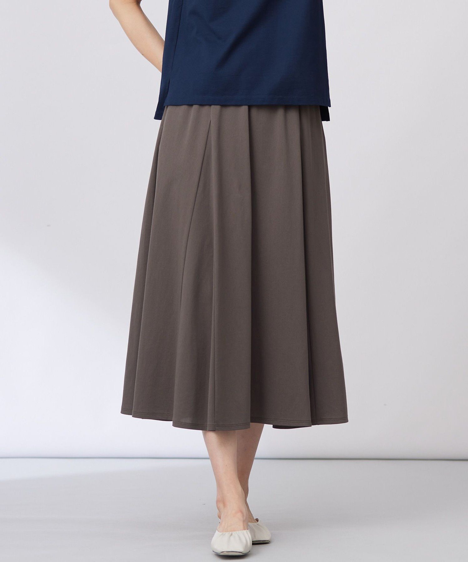 J.PRESS LADIES L 【洗える】トリコットバイオ フレア スカート ジェイプレス スカート ロング・マキシスカート ブラウン ブラック ベージュ