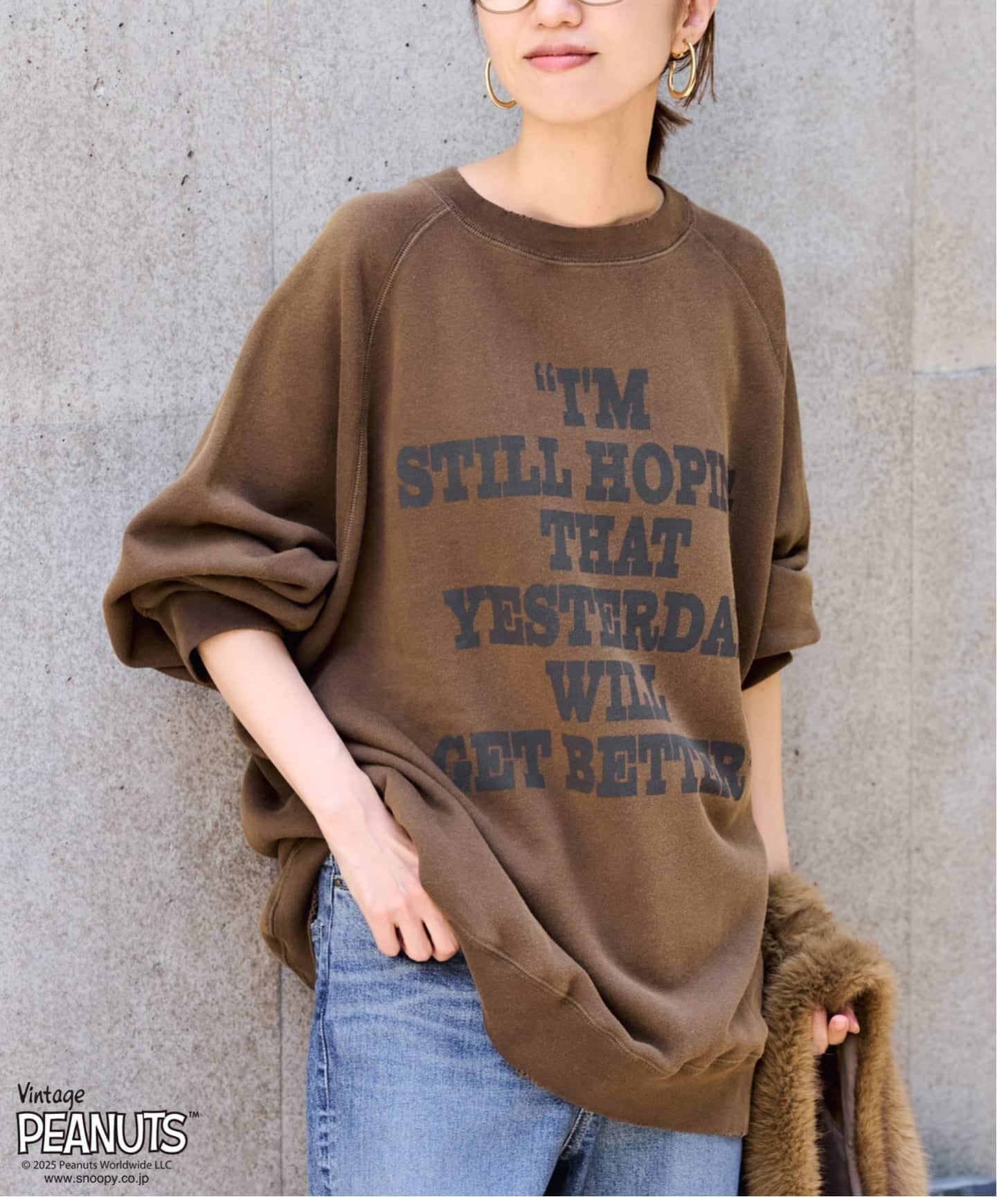 FRAMeWORK ≪追加予約≫MEAN MACHINE AGE 別注PEANUTS VTG CREW スウェット "CHARLIE" 2 フレームワーク ..