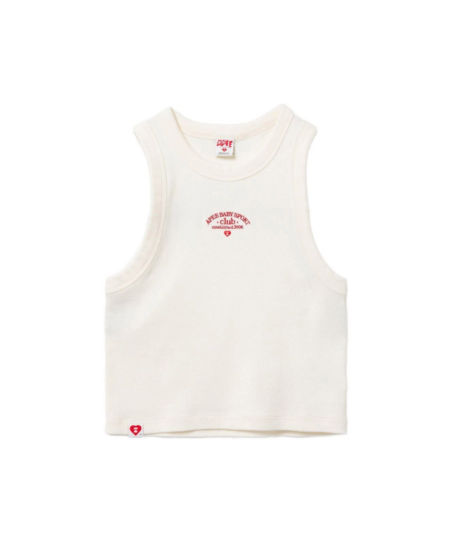 A BATHING APE APEE BABY EMBROIDERY CROP TANK TOP ア ベイシング エイプ トップス ノースリーブ・タンクトップ ホワイト