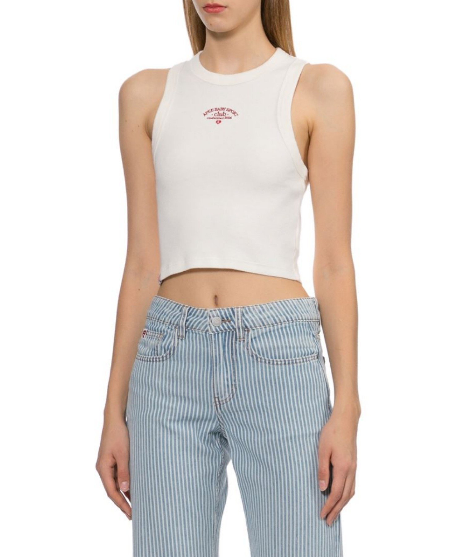 APEE BABY EMBROIDERY CROP TANK TOP ア ベイシング エイプ トップス ノースリーブ・タンクトップ ホワイト