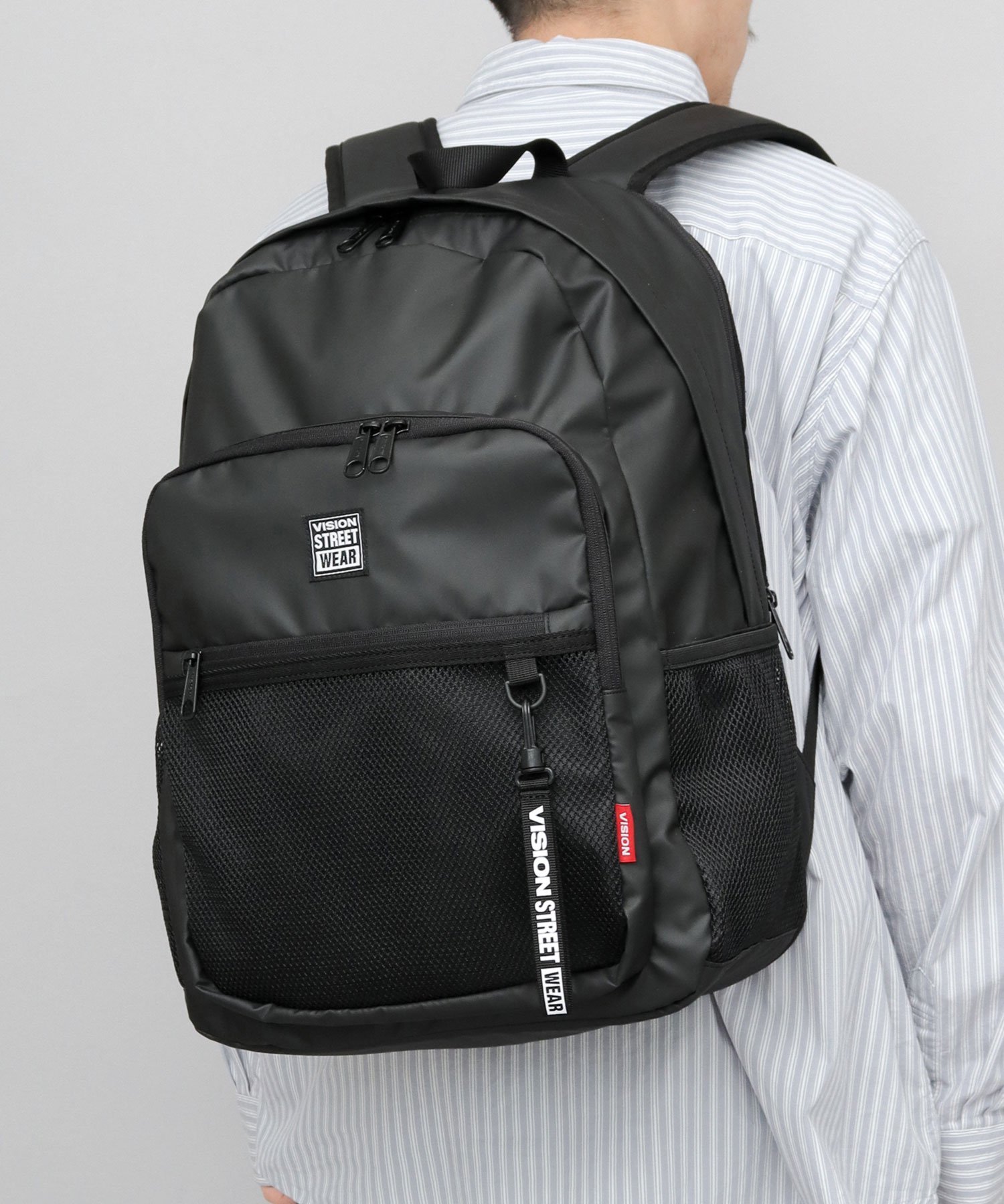 VISION STREET WEAR VISION STREET WEAR リュック 拡張 B4対応 大容量 エー.エム.エス. バッグ リュック・バックパック ブラック【送料無料】