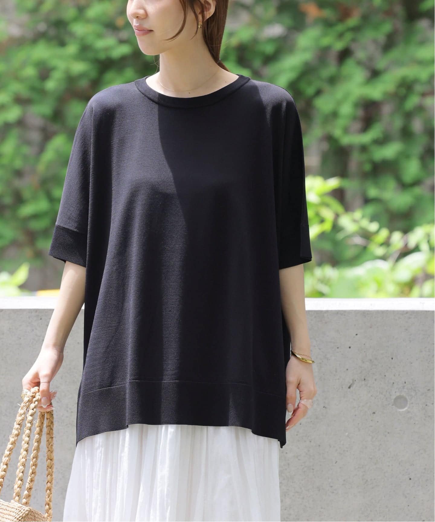 JOURNAL STANDARD relume 《追加8》接触冷感/ウォッシャブルクールポンチョプルオーバー ジャーナル スタンダード レリューム トップス ニット グレー レッド ブラック ブラウン