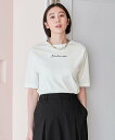 自由区 服 レディース 自由区 L 【洗える】Marine半袖 ロゴTシャツ ジユウク トップス カットソー・Tシャツ【送料無料】