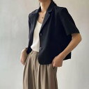【SALE/30%OFF】miniministore クロップド丈 テーラードジャケット 半袖 ミニミニストア トップス カーディガン オレンジ ベージュ パー...