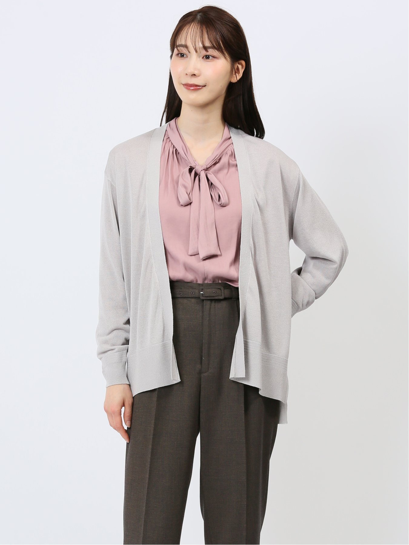 【SALE／30%OFF】m.f.editorial 【24AW】 ラメシアー カーディガン タカキュー トップス カーディガン ベージュ ブラック グレー ブルーのサムネイル