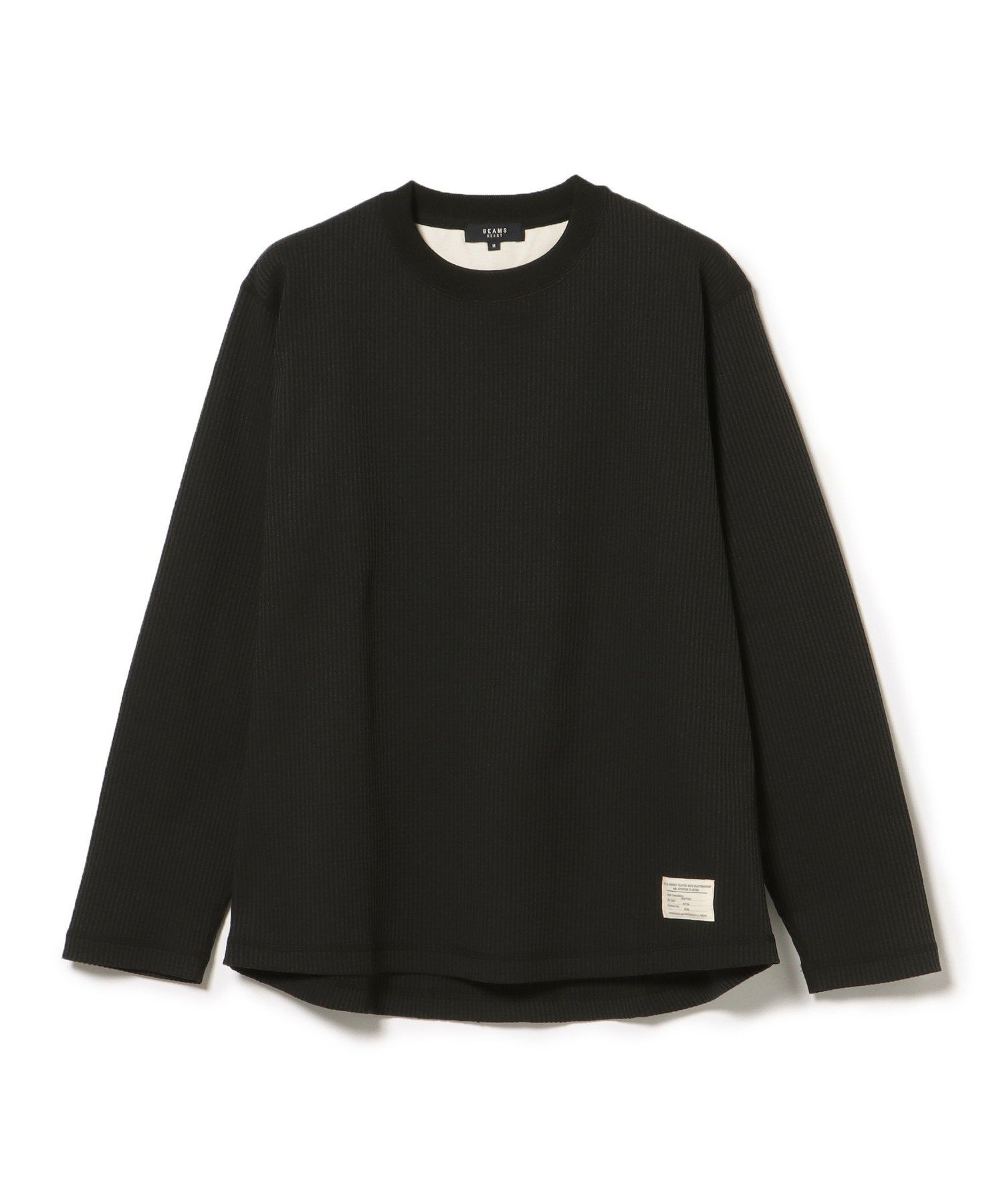 BEAMS HEART MEN ワッフル ロングスリーブ カットソー ビームス ハート トップス カットソー・Tシャツ ブラック ホワイト【送料無料】