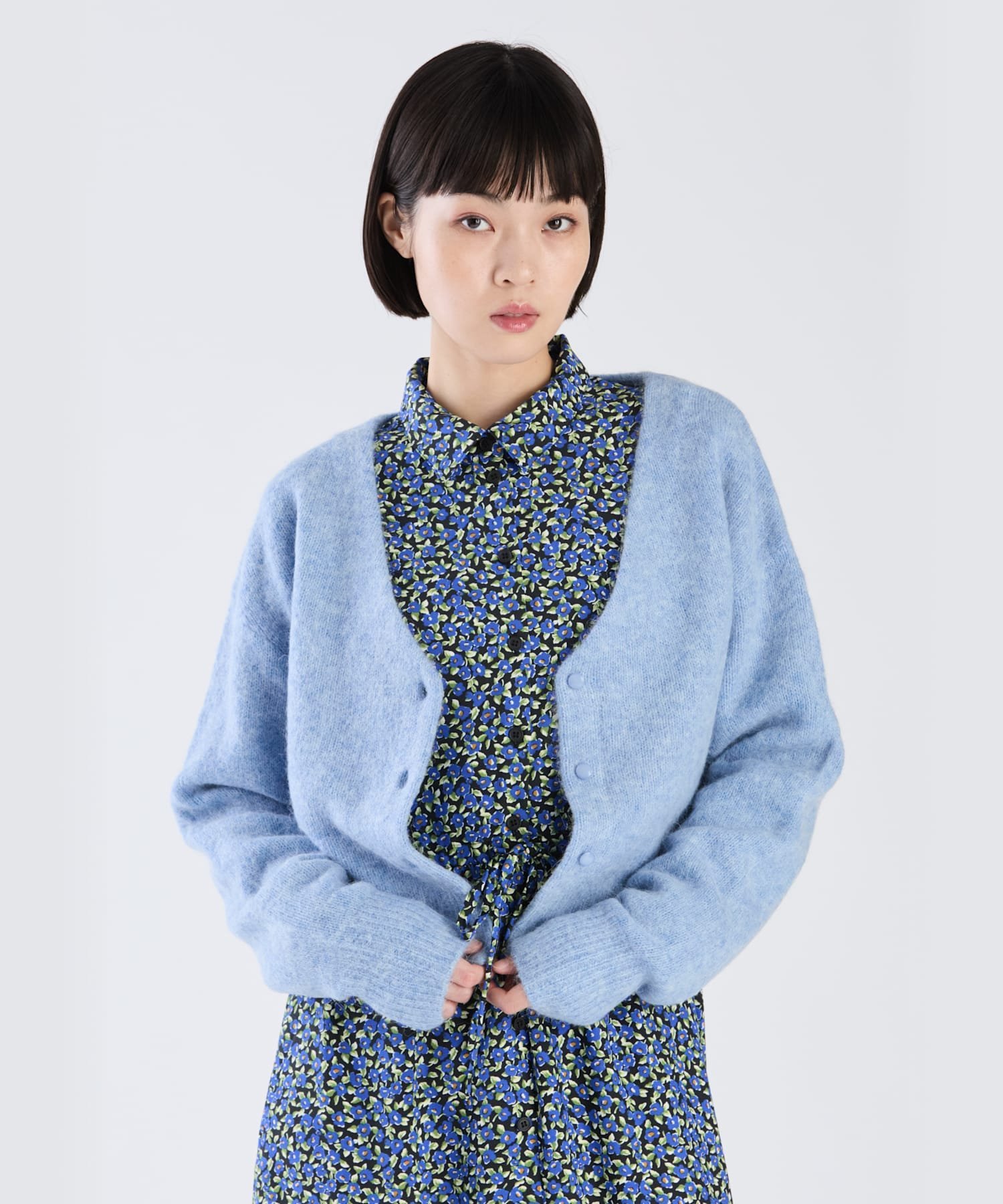 【SALE／50%OFF】To b. by agnes b. WW75 CARDIGAN ヘアリーブイネックカーディガン アニエスベー トップス カーディガン ブルー【送料無料】