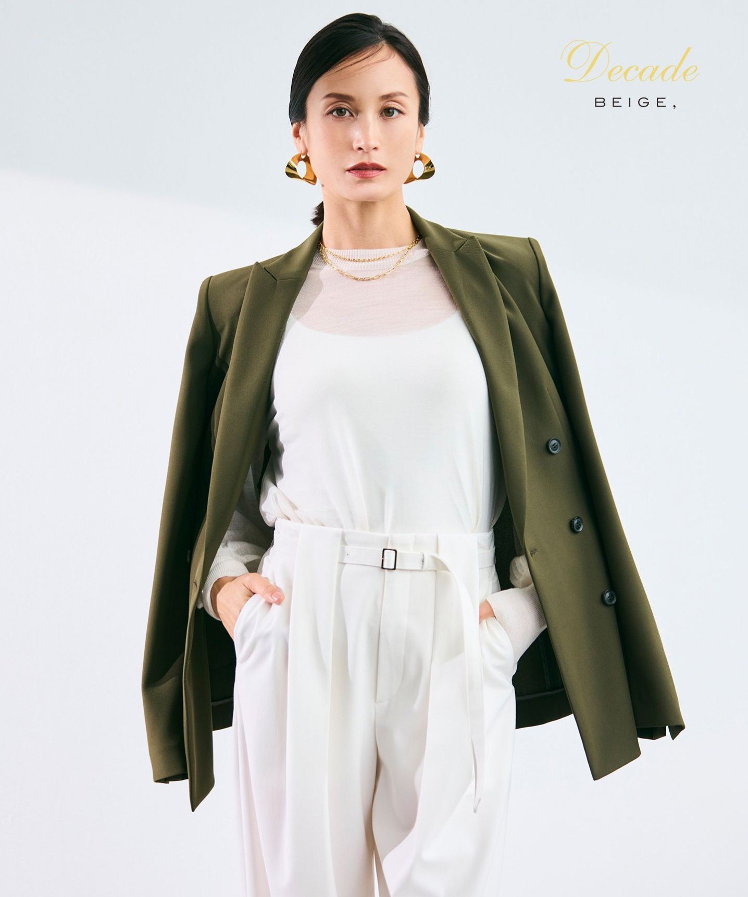 , 【洗える】ALAINA / ダブルジャケット ベイジ, ジャケット・アウター テーラードジャケット・ブレザー ブラック ベージュ