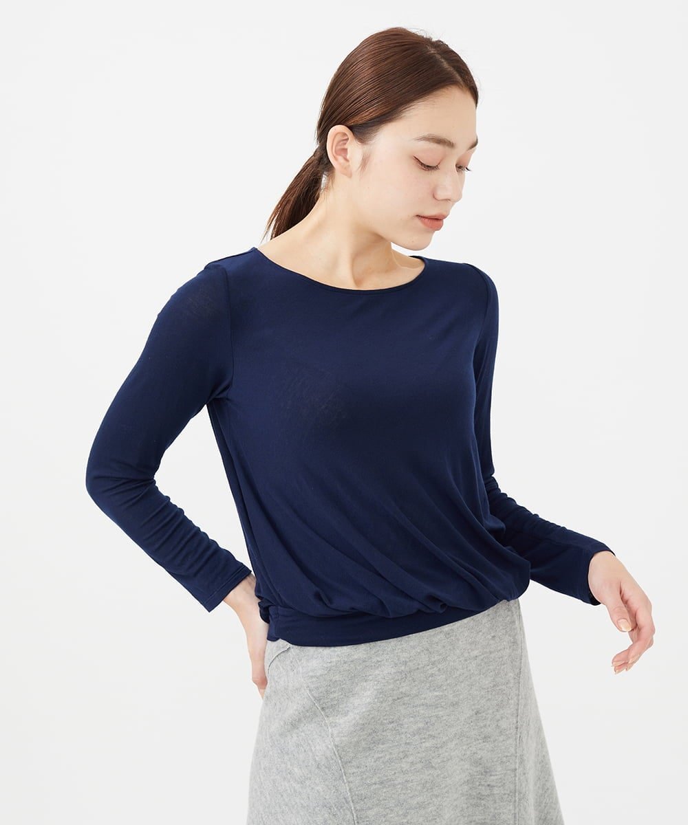 Sybilla 【PURE】テンセルカシミヤドレープヘムカットソー シビラ トップス カットソー・Tシャツ ピンク ネイビー グレー ホワイト