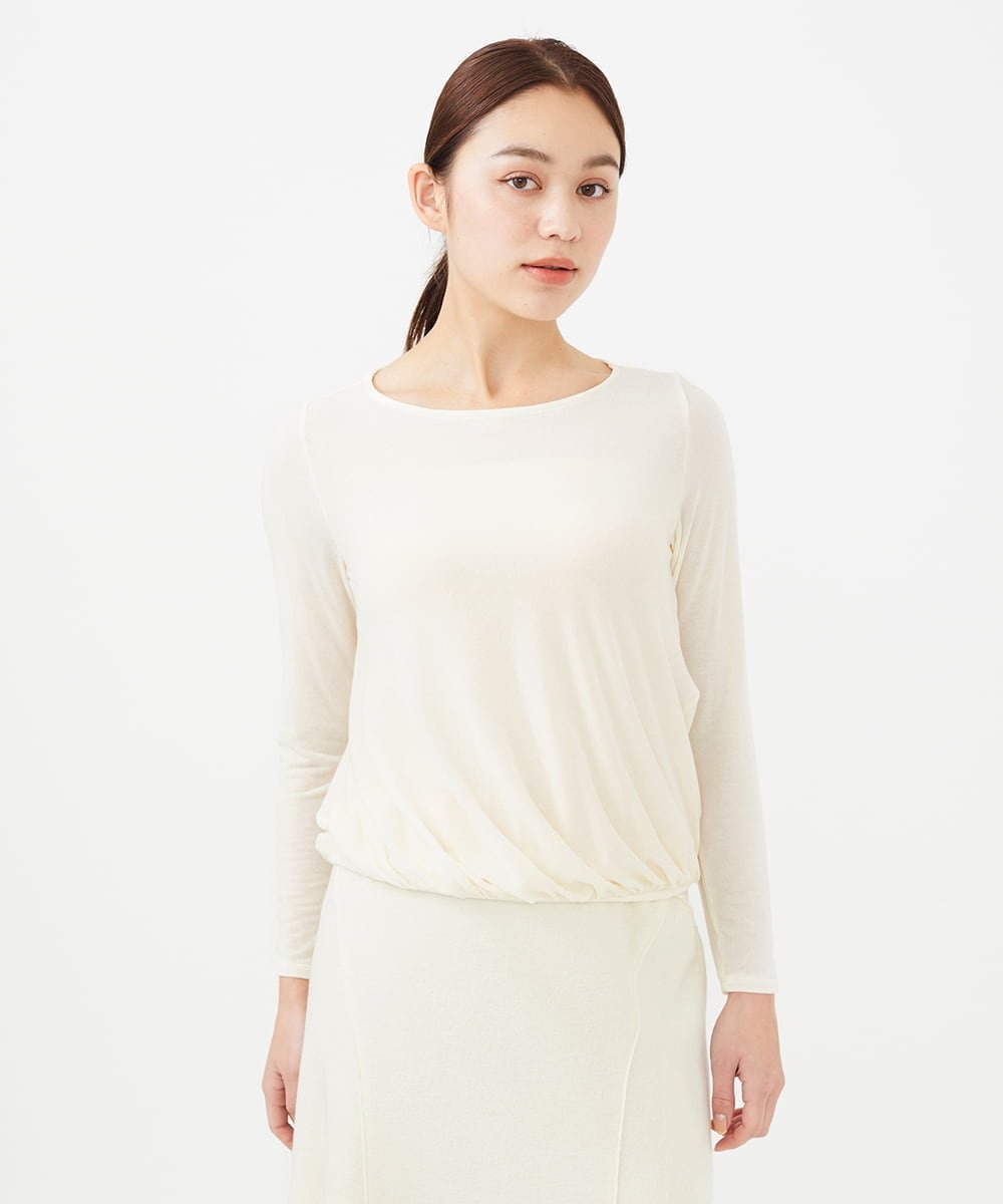 Sybilla 【PURE】テンセルカシミヤドレープヘムカットソー シビラ トップス カットソー・Tシャツ ピンク ネイビー グレー ホワイト