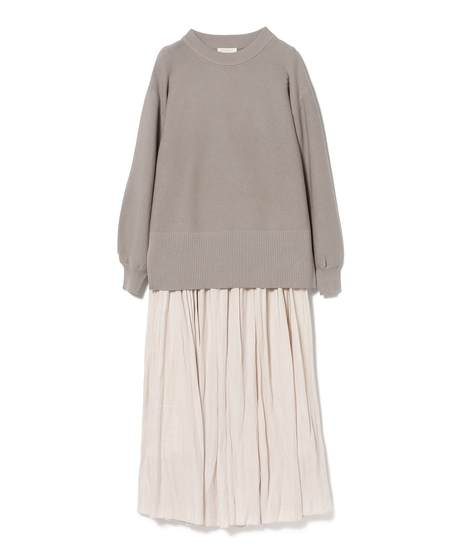 【SALE／30%OFF】BEAMS HEART WOMEN ハイネックプルオーバー * スカート (セットアイテム) ビームス ハート ワンピース・ドレス その他のワンピース・ドレス ホワイト ネイビー グリーン【送料無料】