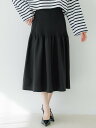 【SALE/40%OFF】coca ポリエステルウーリーリブスカート コカ スカート ロング・マキシスカート ブラック ホワイト