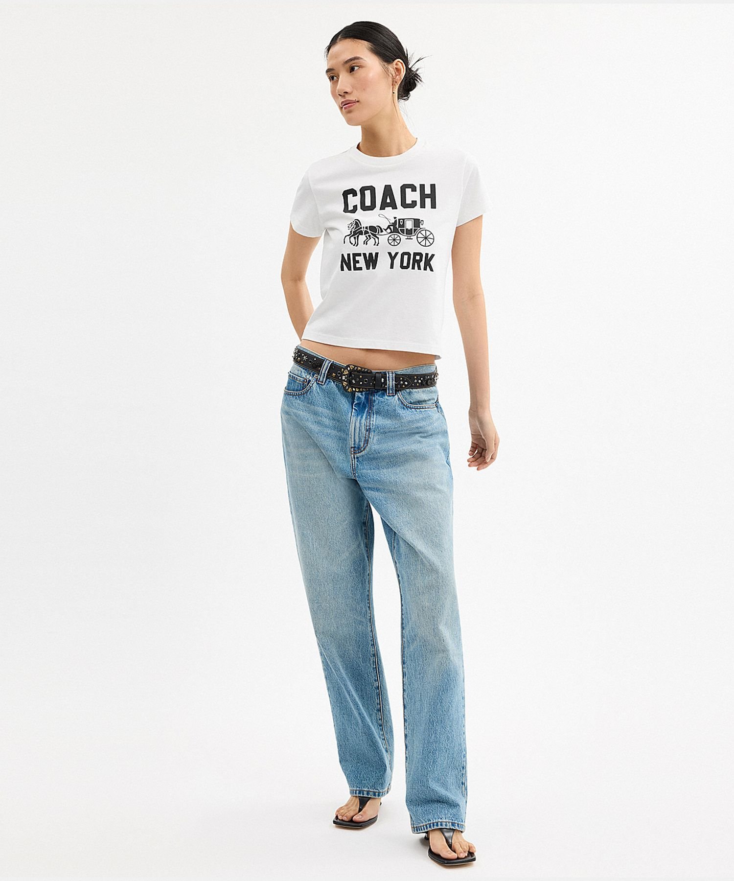 COACH 【公式】ホース アンド キャリッジ Tシャツ・オーガニック コットン コーチ トップス カットソー・Tシャツ ホワイト【送料無料】