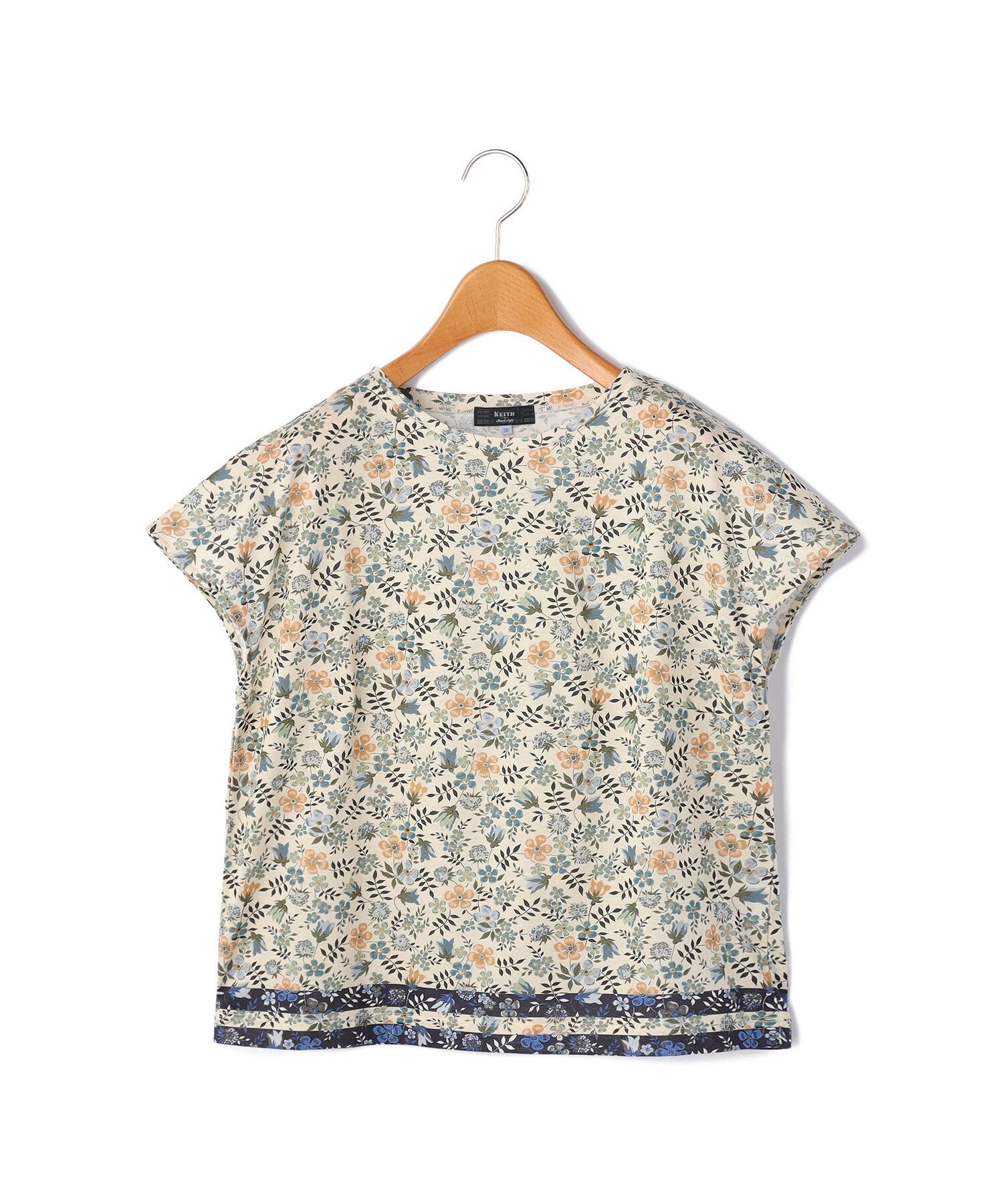 【SALE／42%OFF】KEITH Edenham Border Liberty Print Pull Over Cut&Sewn キース トップス カットソー・Tシャツ ホワイト ネイビー【送料無料】