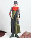 AULA AILA CHECKERED JUMPER SKIRT アウラアイラ ワンピース・ドレス ワンピース ブラック グリーン【送料無料】