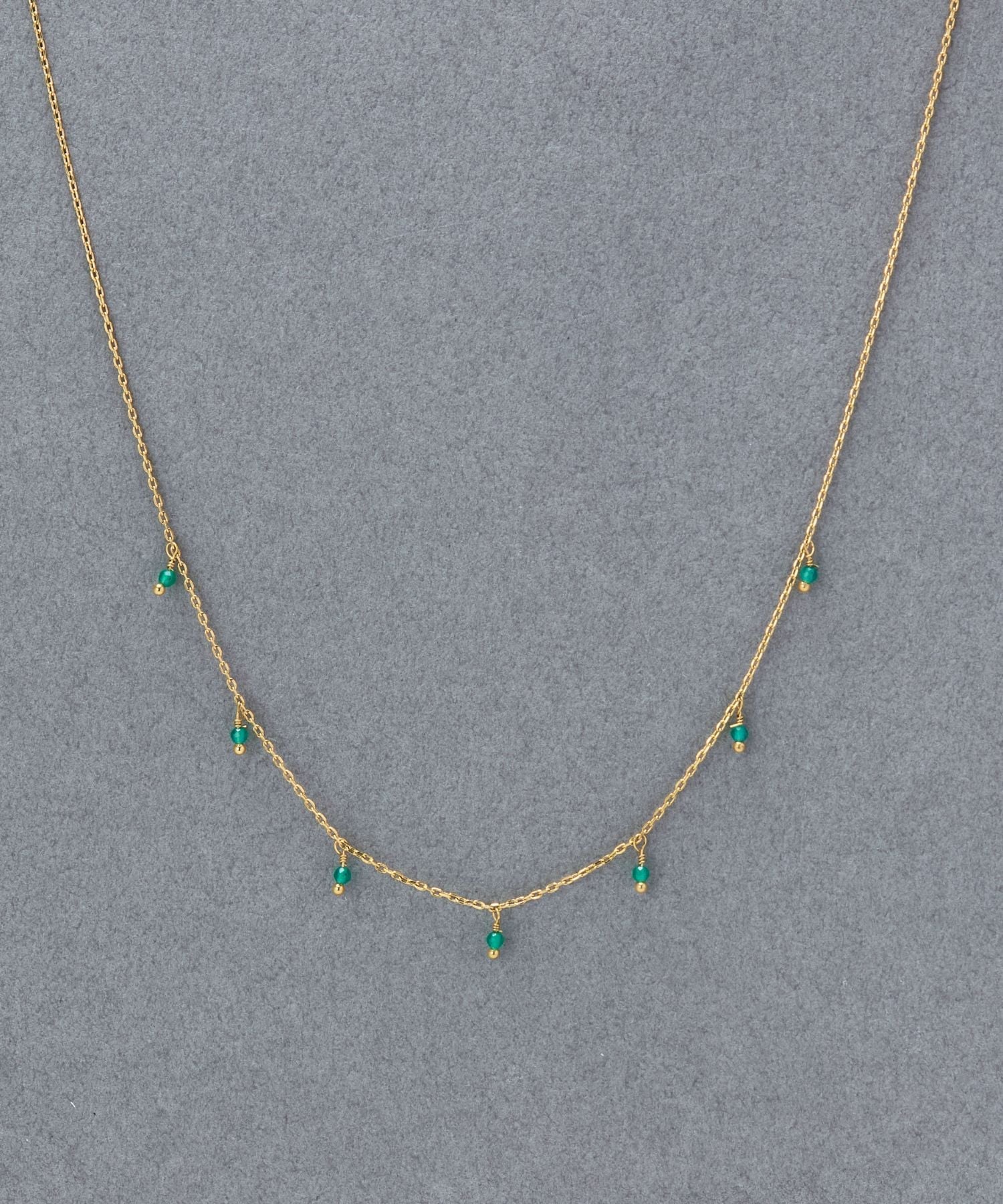 Phoebe 【金属アレルギー対応】カラージェムステーションネックレス/天然石 ジュエルアディクト アクセサリー・腕時計 ネックレス グリーン