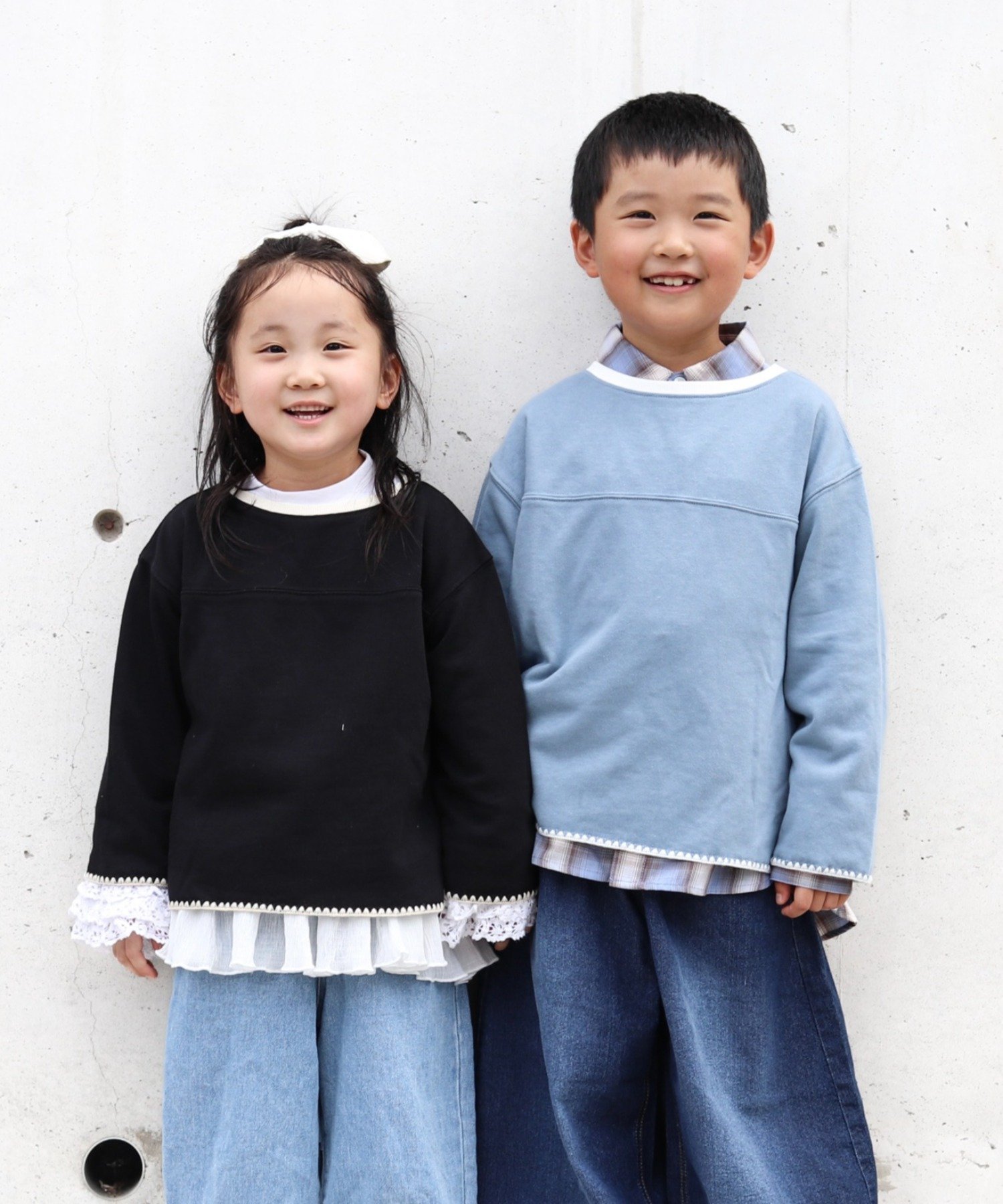 【SALE／10%OFF】CIAOPANIC TYPY 【WEB限定】【KIDS】ハマグリステッチ配色スウェット チャオパニックティピー トップス カットソー・Tシャツ グレー ブルー ブラックのサムネイル