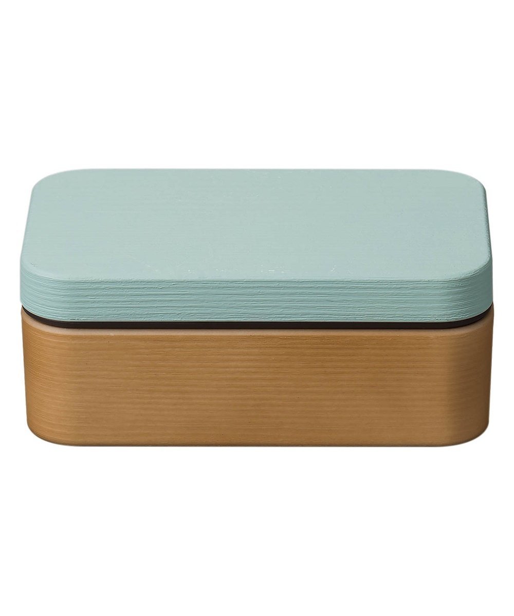 BACKYARD FAMILY お米がくっつきにくいお弁当箱 木目長角弁当 ローラ 食器・調理器具・キッチン用品 弁当箱・ランチボックス ブルー