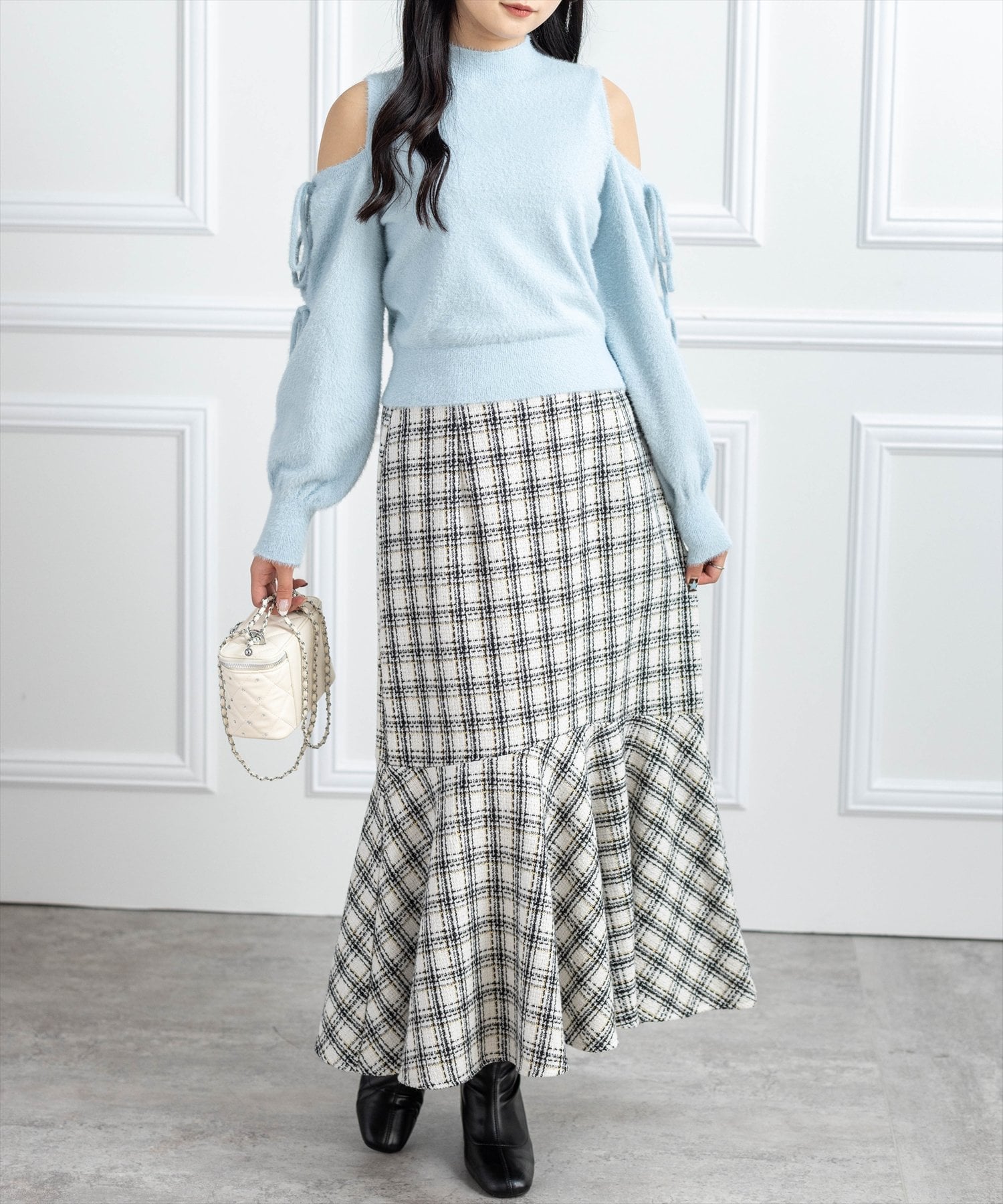 【SALE／33%OFF】clear ツイードマーメイドスカート(セット可) クリア スカート ロング・マキシスカート ブラック ホワイト