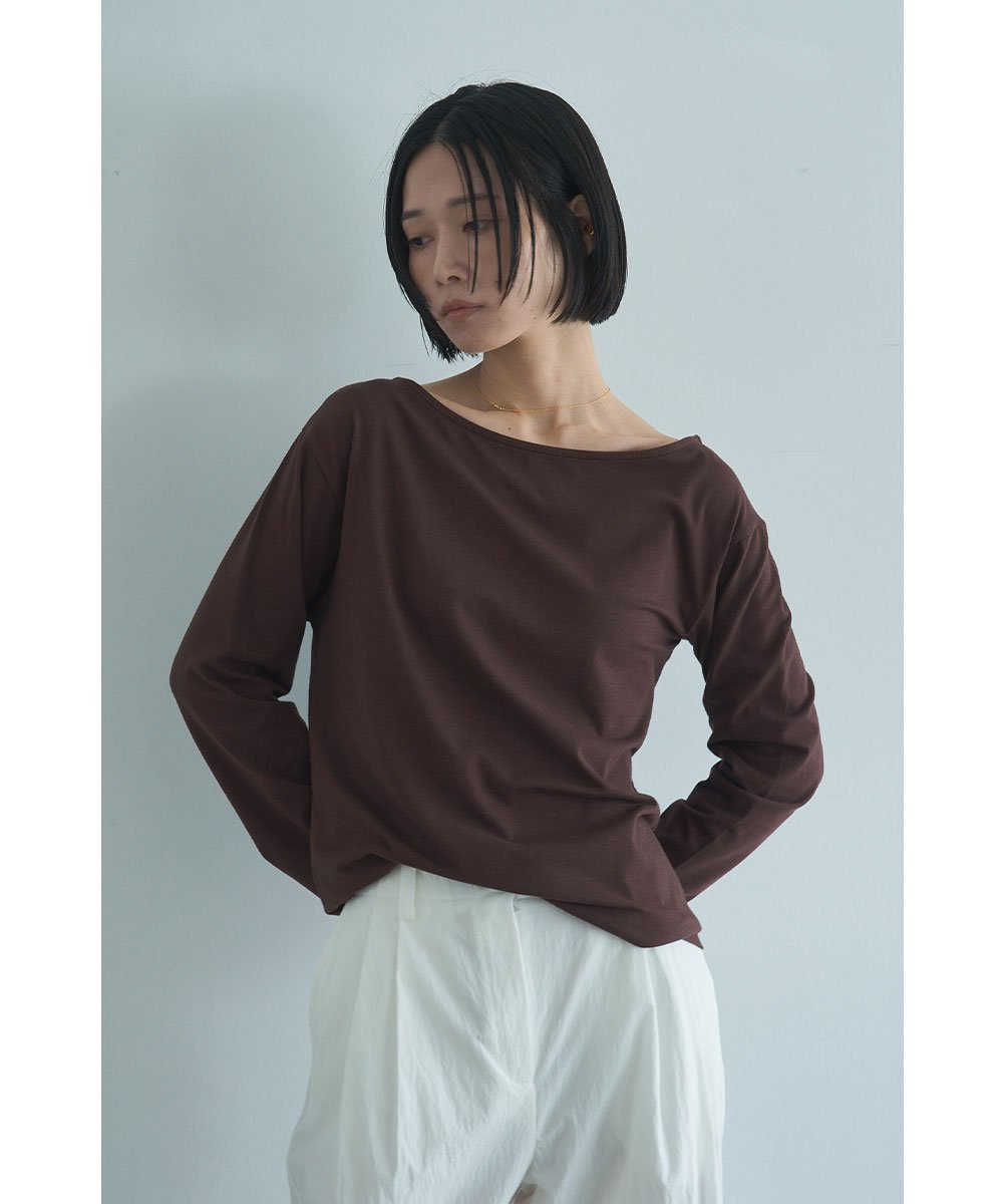marjour BOATNECK ASYMMETRY TEE マージュール トップス カットソー・Tシャツ ブラウン