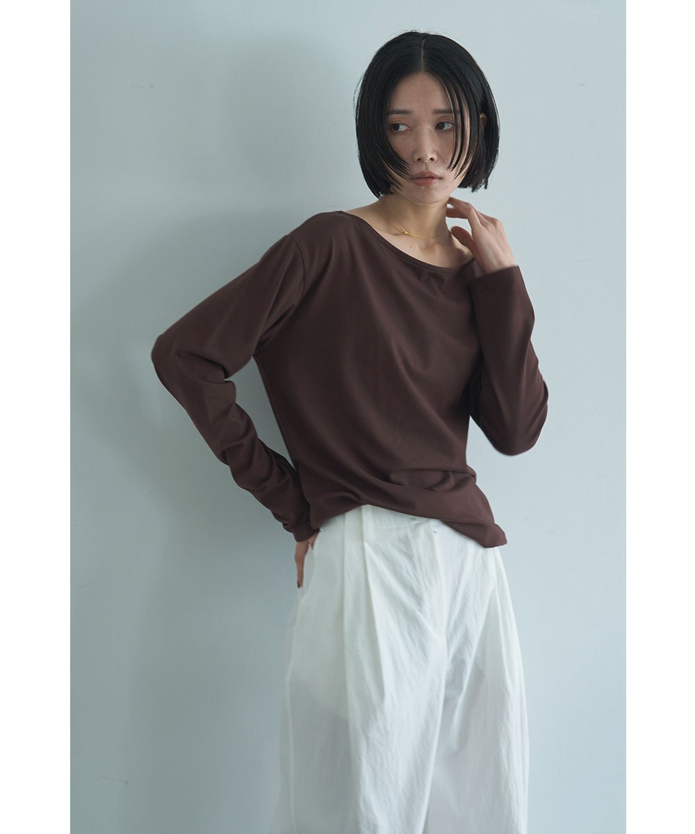 marjour BOATNECK ASYMMETRY TEE マージュール トップス カットソー・Tシャツ ブラウン