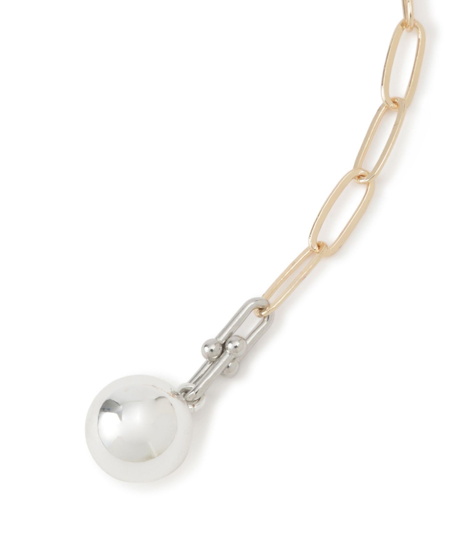ADAM ET ROPE' FEMME EO PC MIX CHAIN NECKLACE with MIRROR BALL アダムエロペ アクセサリー・腕時計 その他のアクセサリー・腕時計 ゴールド【送料無料】