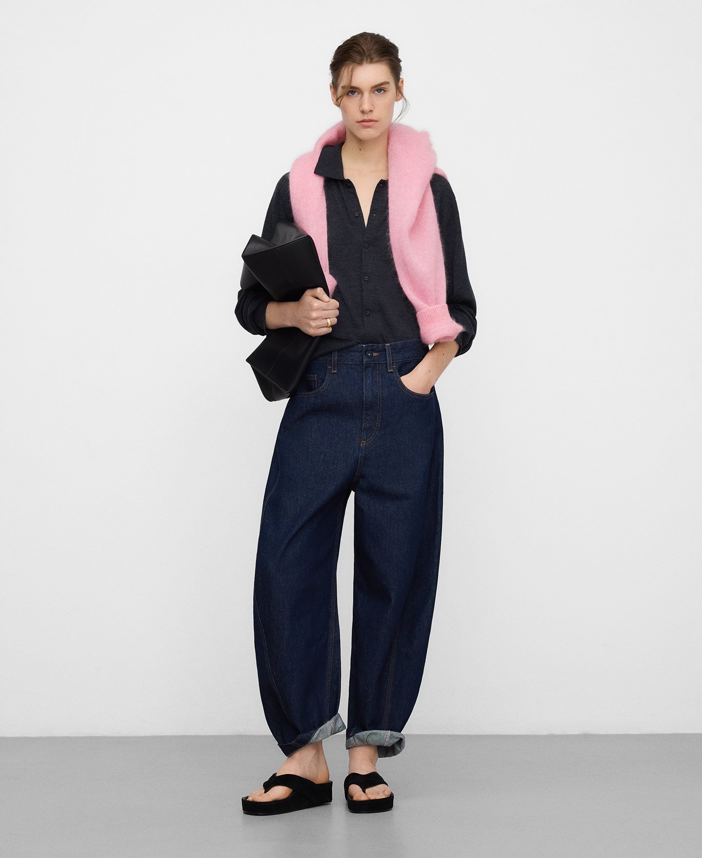 ADOLFO DOMINGUEZ 立体シルエット バレルフィットデニムパンツレディース【26SS】 アドルフォドミンゲス パンツ ジーンズ・デニムパンツ