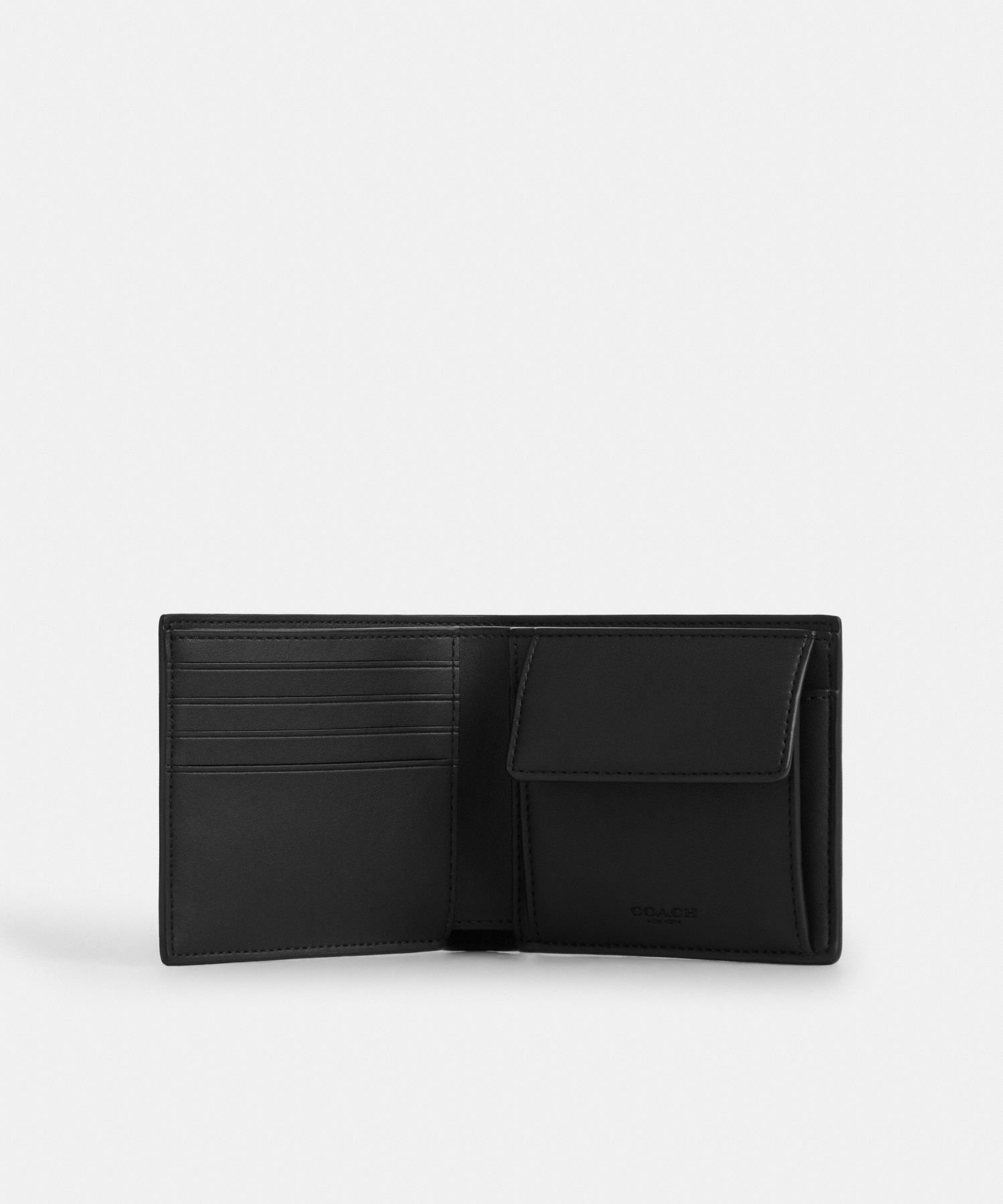 【SALE／60%OFF】COACH OUTLET 【公式】コイン ウォレット・シグネチャー キャンバス・ヴァーシティ ストライプ コーチ　アウトレット 財布・ポーチ・ケース 財布 ブラック【送料無料】