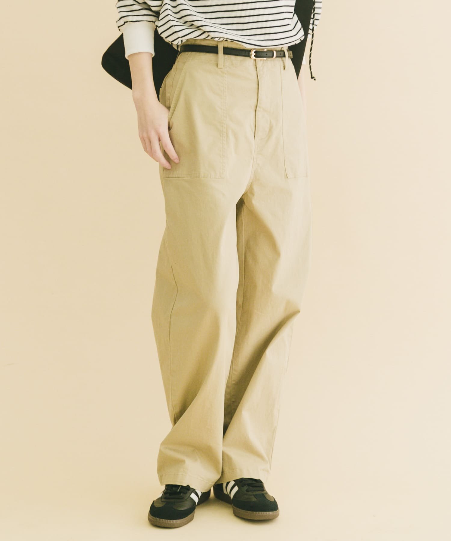 URBAN RESEARCH ITEMS ストレートベイカーパンツ アーバンリサーチアイテムズ パンツ その他のパンツ ベージュ カーキグリーン【送料無料】