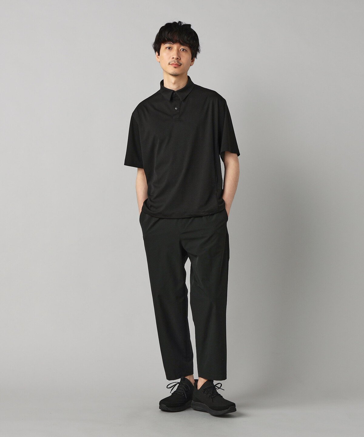 COMME CA MEN 【COMME CA MEN BLACK】ドライテック 半袖ポロシャツ コムサメン トップス ポロシャツ ブラック【送料無料】