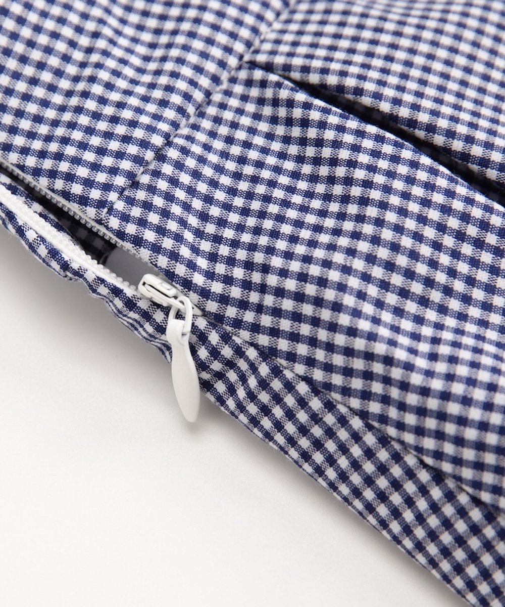 LA POMME petit 予約商品・Lace Piping Gingham Check Pleats Skirt ラポミ・プチ スカート ミニスカート ブルー