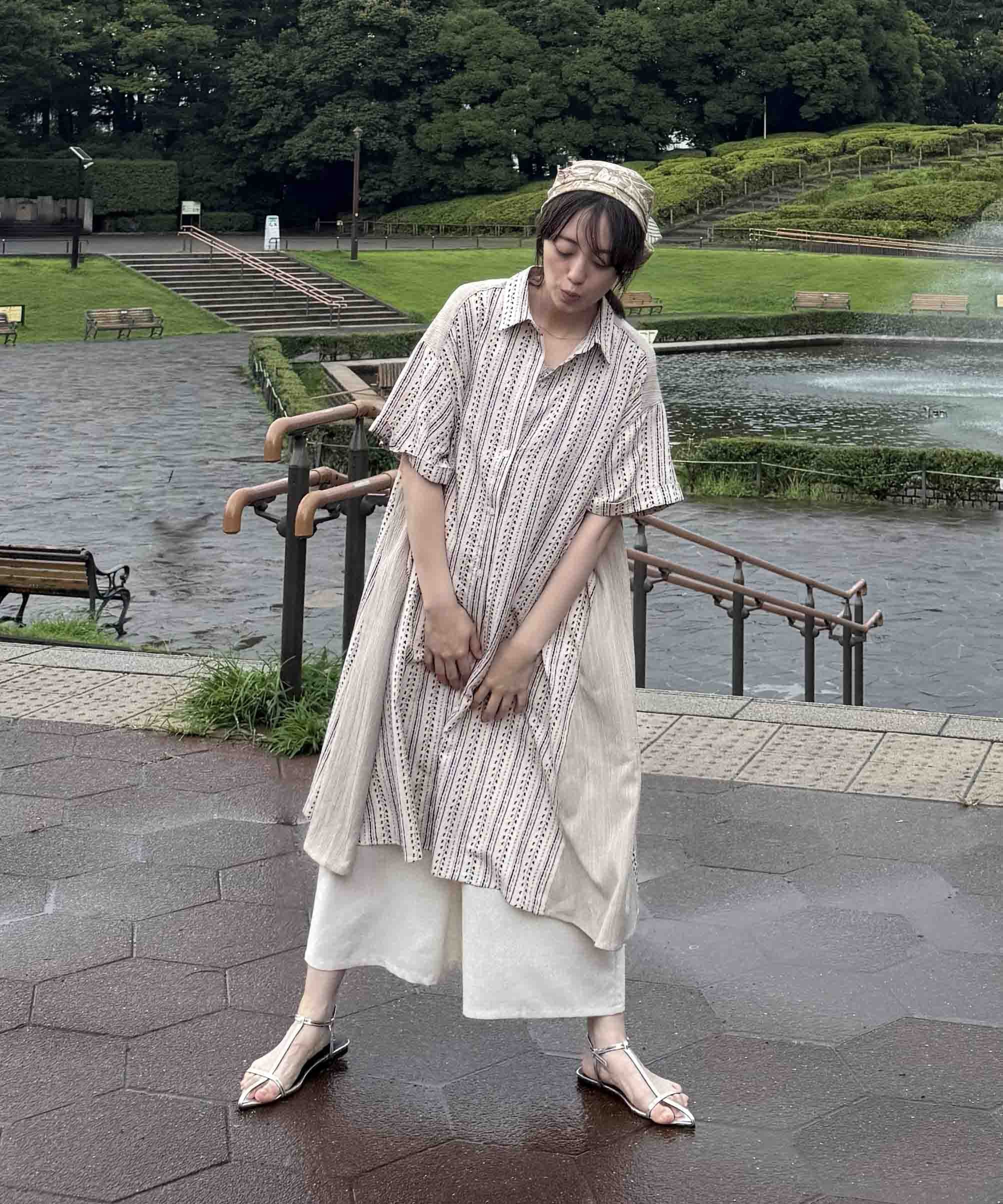 【SALE／48%OFF】AS KNOW AS plus ○『ゆったりサイズ』『体型カバー』異素材MIX半袖シャツワンピース アズノゥアズプラス ワンピース・ドレス シャツワンピース ネイビー ホワイト ブルー【送料無料】