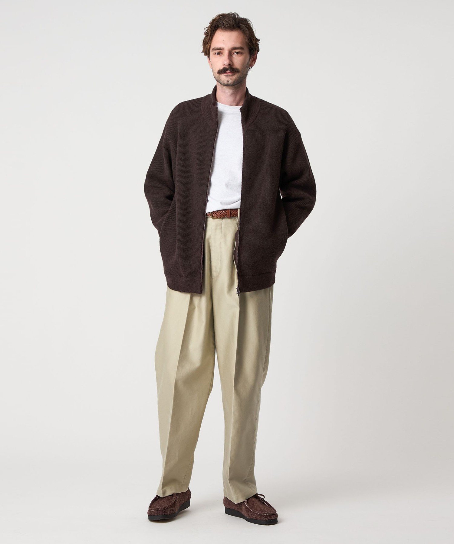 Steven Alan ＜Steven Alan＞ エアーハミルトン ドライバーズ ニット ユナイテッドアローズ アウトレット トップス カーディガン ブラック ブラウン