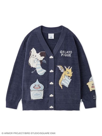 gelato pique 【ドラゴンクエスト】【ユニセックス】ジャガードカーディガン ジェラートピケ トップス カットソー・Tシャツ ネイビー ホワイト【送料無料】 — vista 2