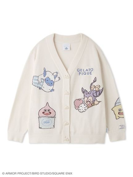 gelato pique 【ドラゴンクエスト】【ユニセックス】ジャガードカーディガン ジェラートピケ トップス カットソー・Tシャツ ネイビー ホワイト【送料無料】