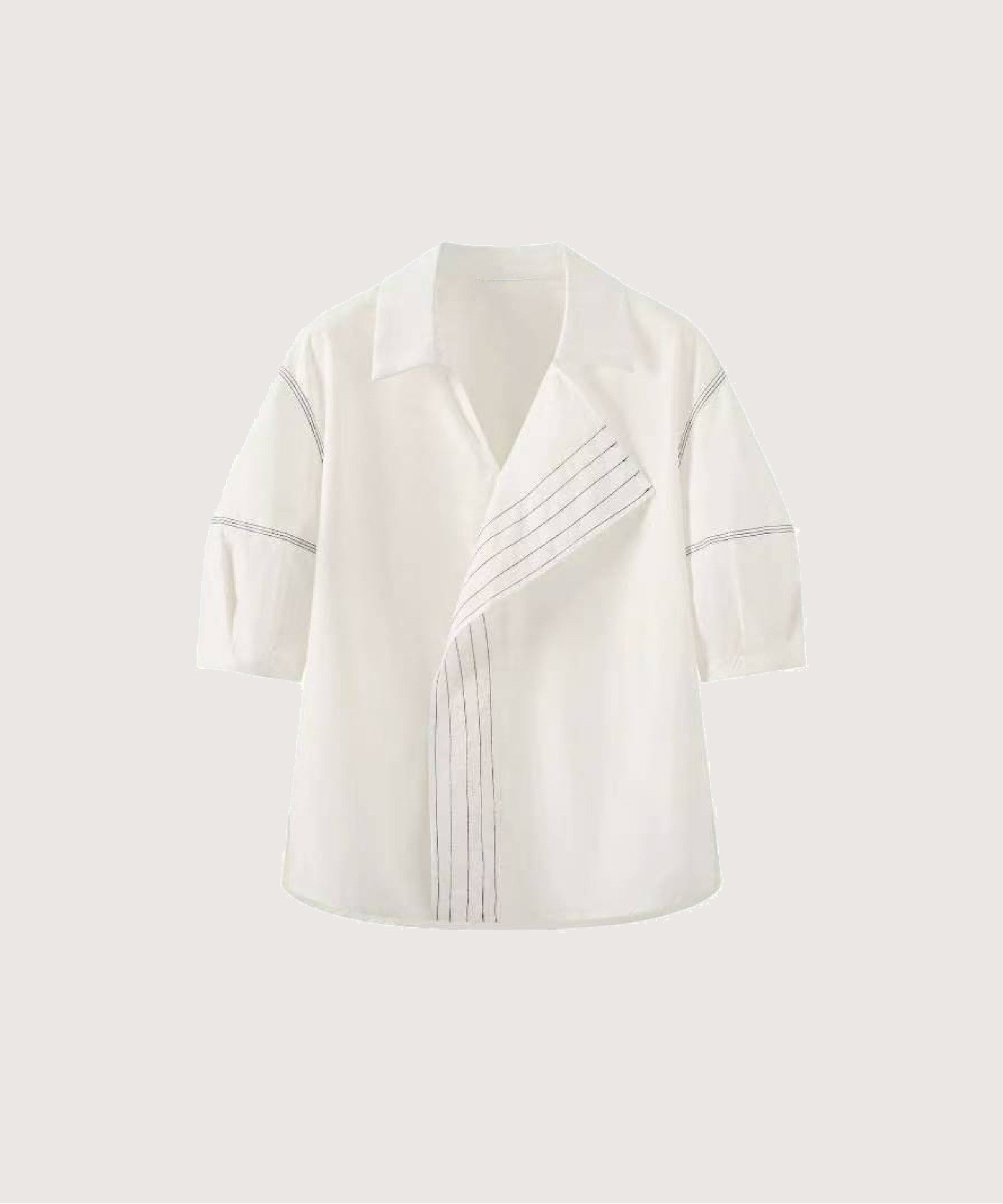 les fees love filles Relaxed Stitching Design Shirt ラポミ・プチ トップス シャツ・ブラウス ホワイト