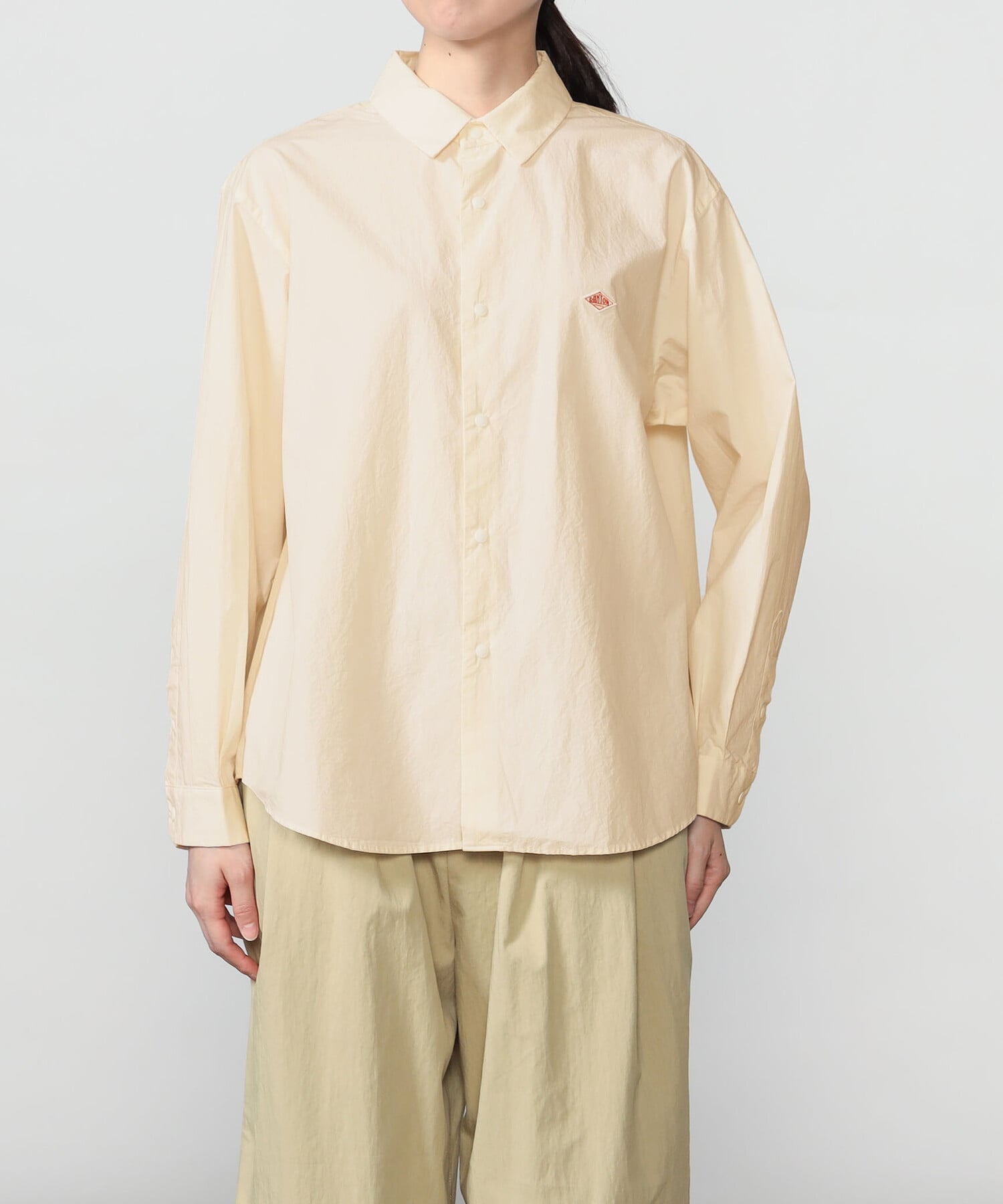 Bshop DANTON ｜ タイプライター レギュラーカラー長袖シャツ WOMEN ビショップ トップス シャツ・ブラウス ホワイト ネイビー