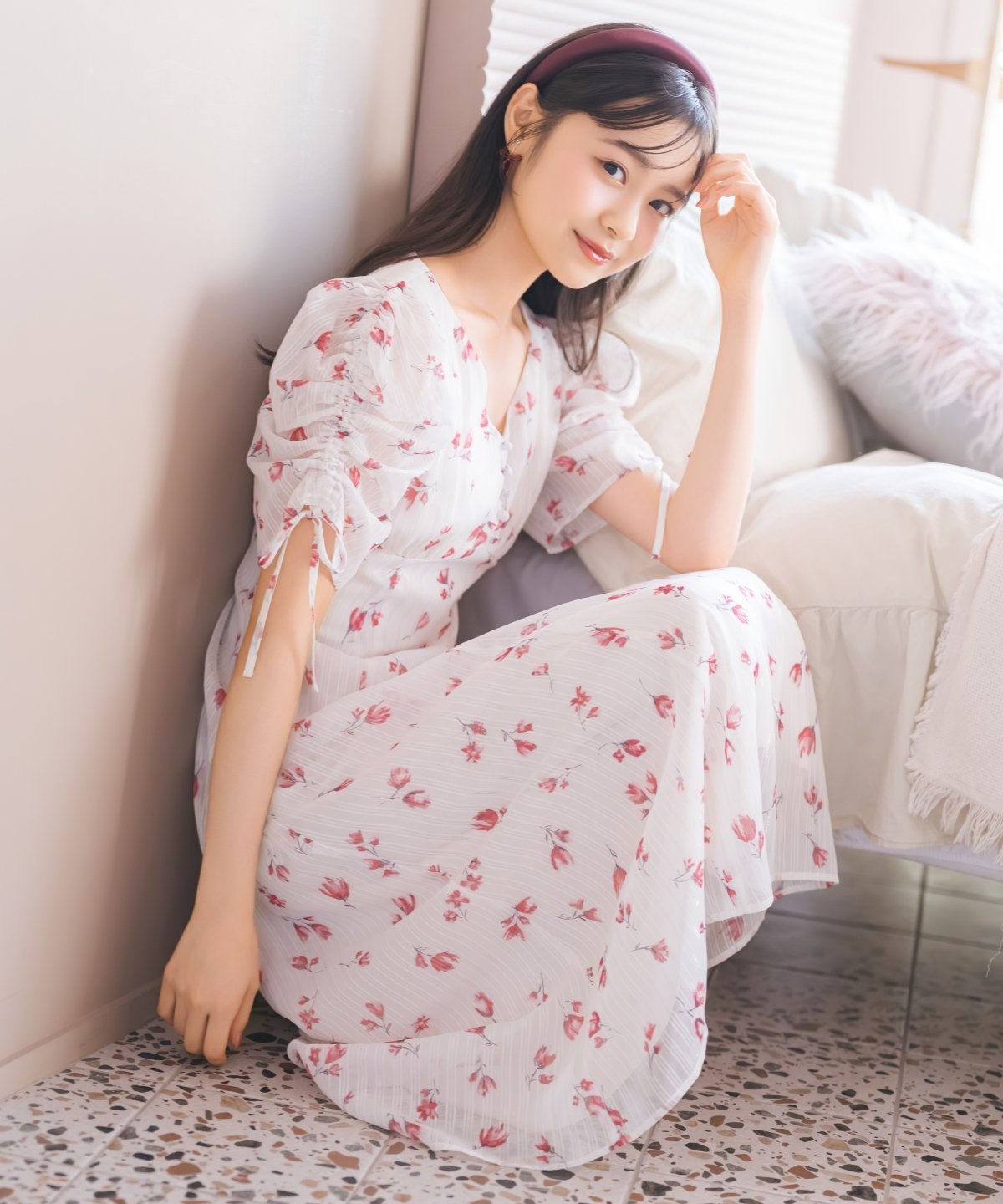 WILLSELECTION フルールプリントギャザースリーブワンピース ウィルセレクション ワンピース・ドレス その他のワンピース・ドレス【送料無料】のサムネイル