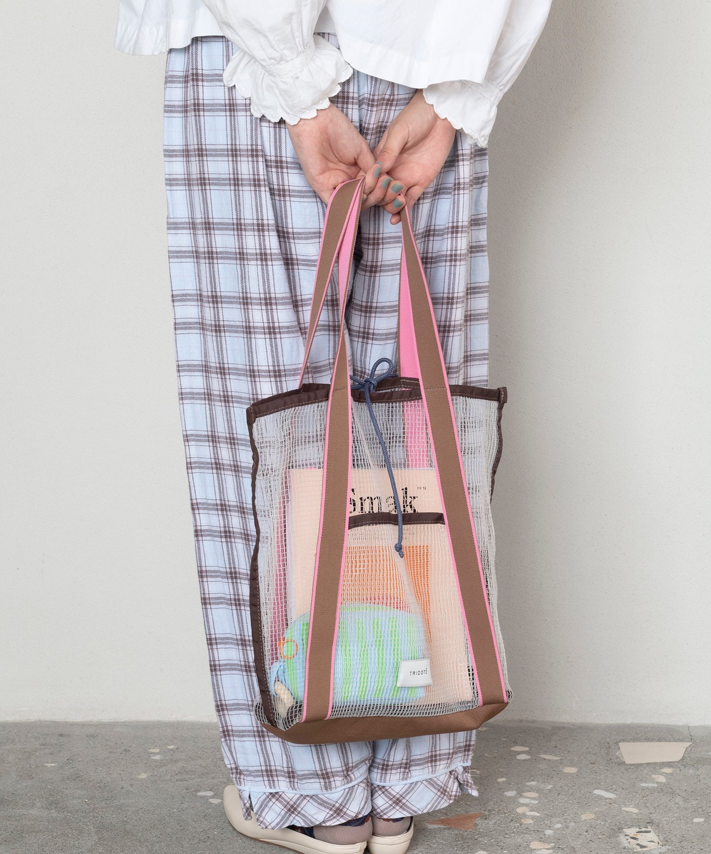 TRICOTE MESH TOTE BAG トリコテ バッグ トートバッグ ホワイト ブラック【送料無料】