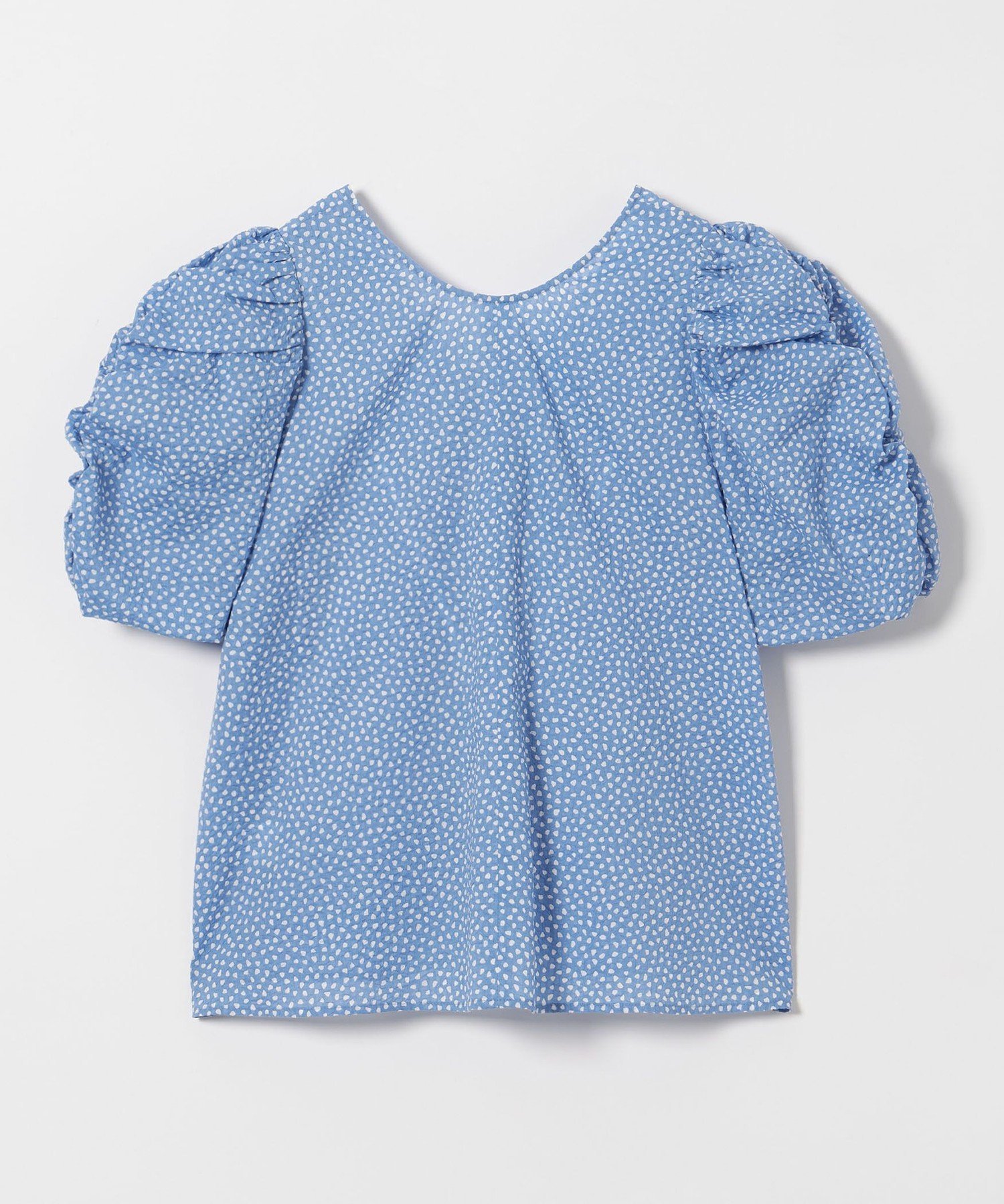 【SALE／40%OFF】EMMEL REFINES ＜EMMEL REFINES＞EM ヘンケイドット ソデギャザー ブラウス ユナイテッドアローズ アウトレット トップス シャツ・ブラウス ブルー【送料無料】