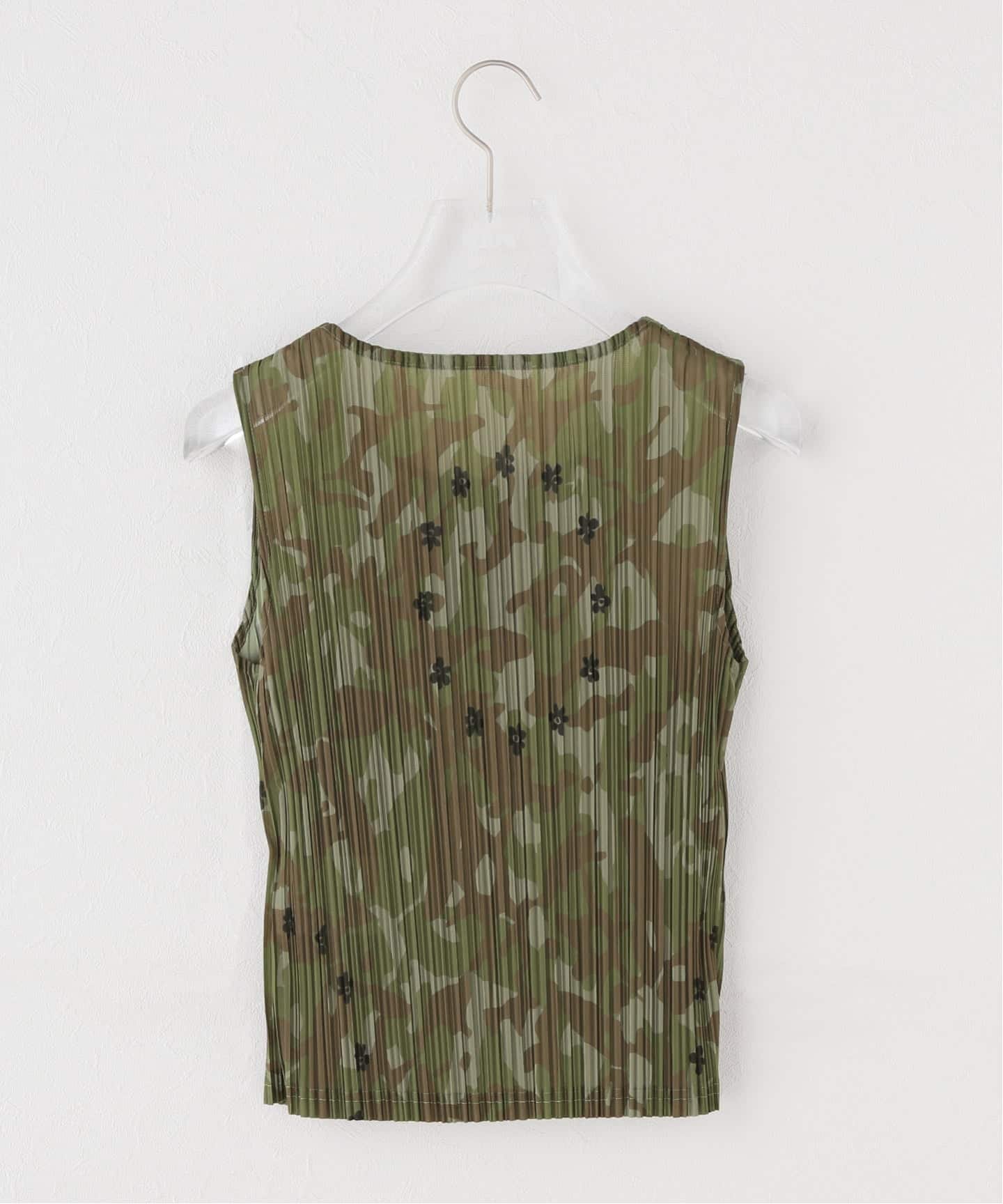 417 EDIFICE P.A.M. / パークスアンドミニ KALLIMA PLEATED TANK TOP フォーワンセブン エディフィス トップス ノースリーブ・タンクトップ カーキグリーン