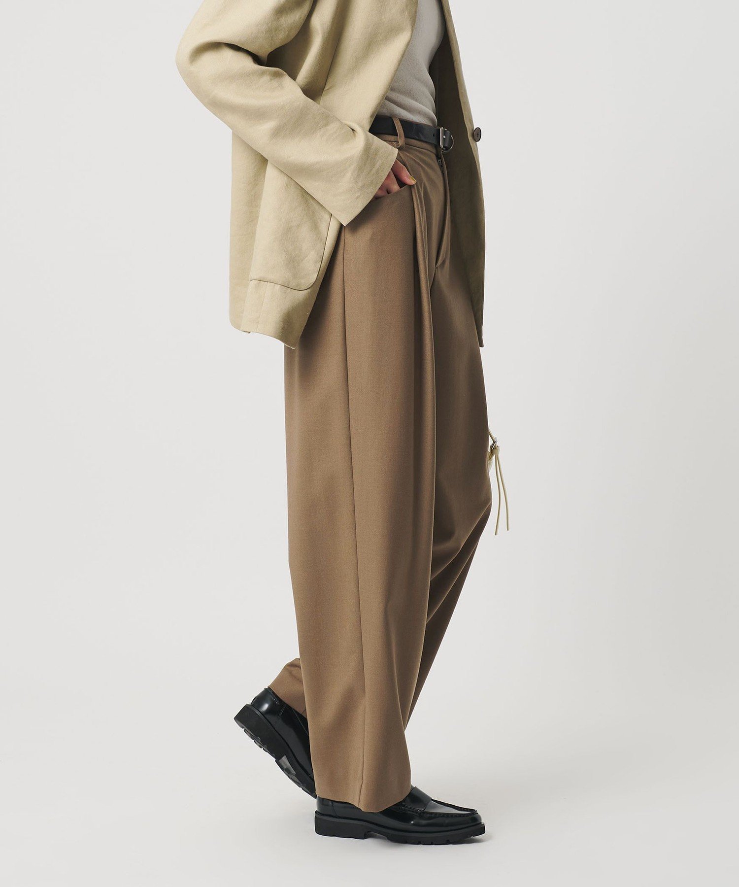 ウールブレンド ツイルバックゴムパンツ 2 ウォッシャブル ユナイテッドアローズ アウトレット パンツ その他のパンツ グレー