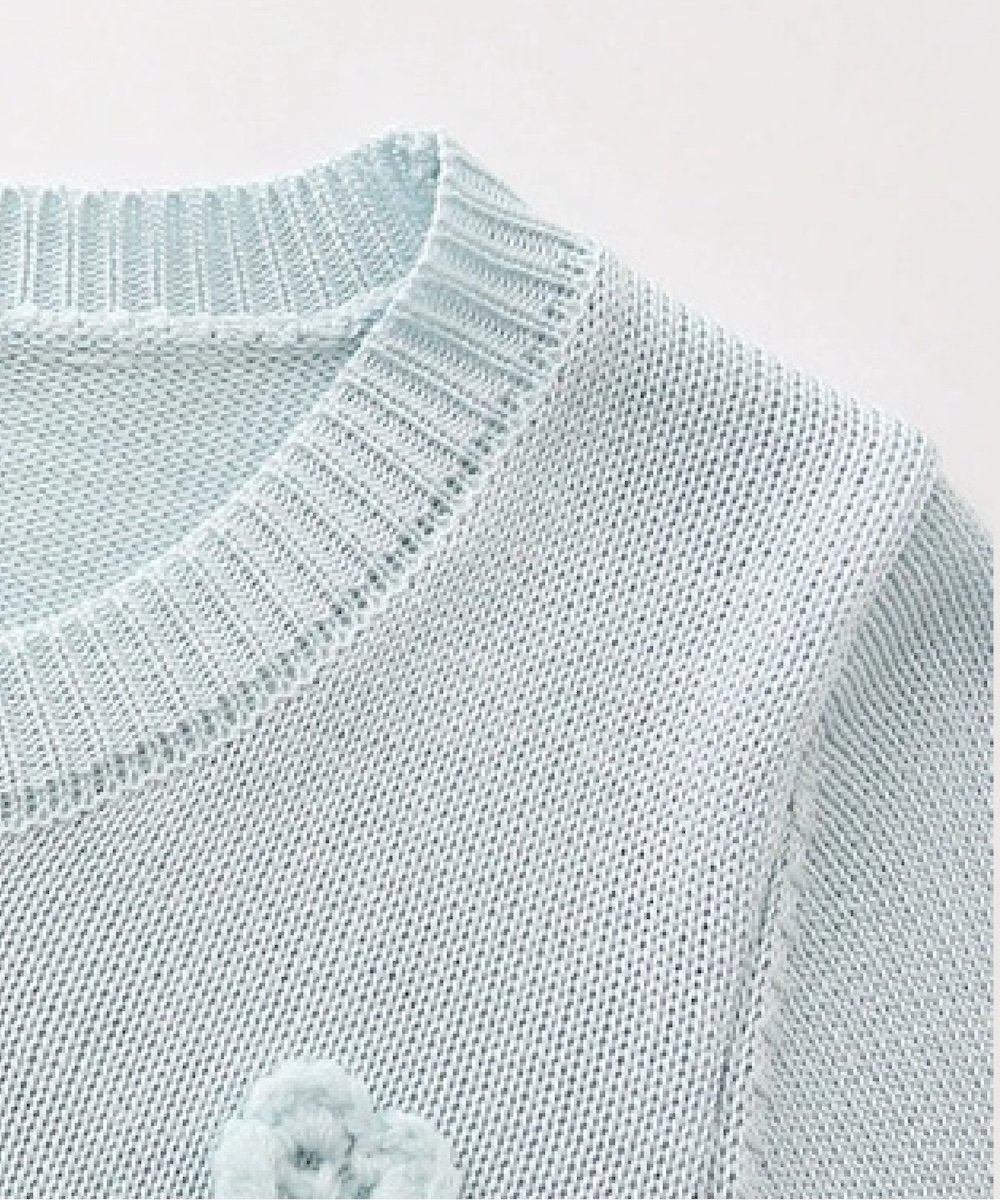 les fees love filles Mint Crochet Flower Knit T ラポミ・プチ トップス カットソー・Tシャツ グリーン